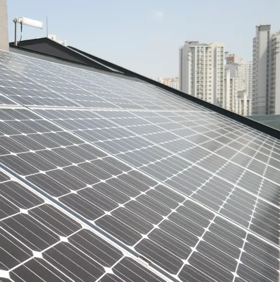 Solar panels on a rooftop